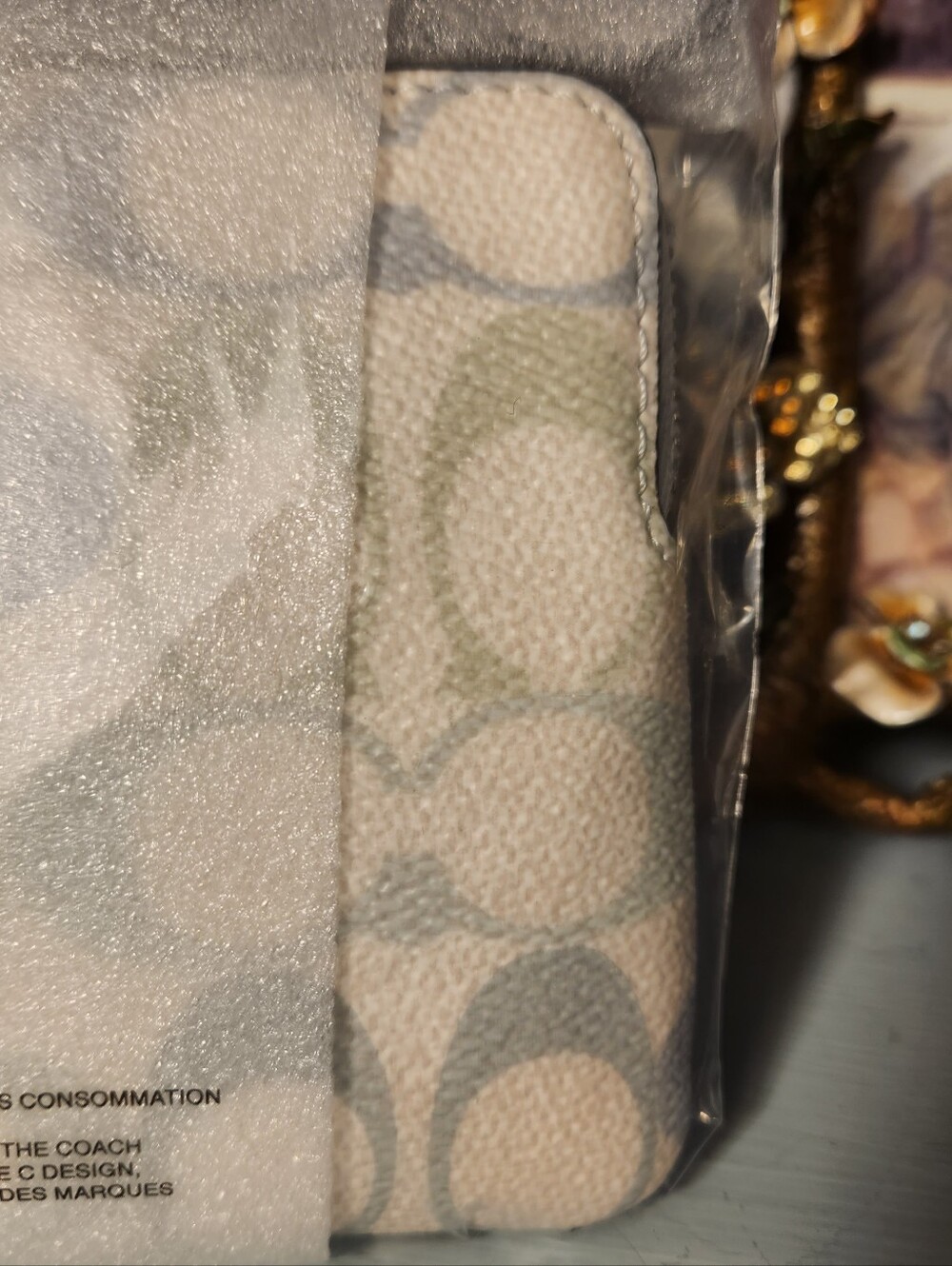 Coach Corner Zip Wristlet In Signature Canvas color Silver/Chalk/Blue NEW - Picture 5 of 5